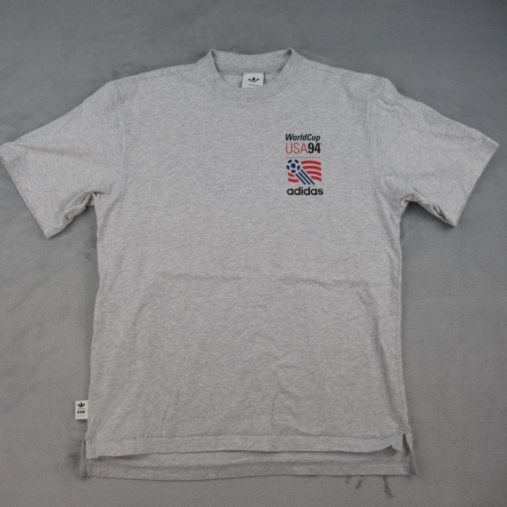 Adidas World Cup USA 94 Men L Gray FIFA Classics Soccer T-Shirt